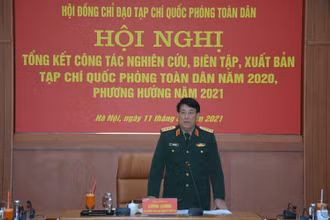 Đại tướng Lương Cường phát biểu ý kiến tại hội nghị. 