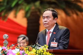 Chủ tịch Ủy ban T.Ư MTTQ Việt Nam Trần Thanh Mẫn trình bày tham luận. (Ảnh: DUY LINH)
