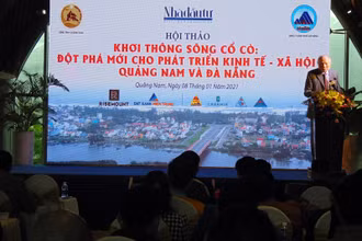 GS,TSKH Nguyễn Mại phát biểu tại hội thảo