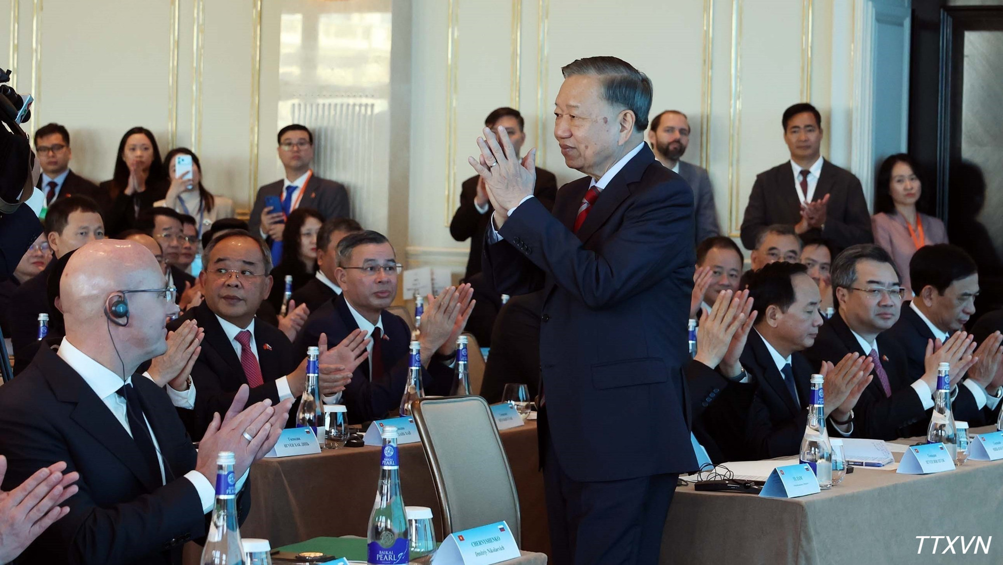 Tổng B&iacute; thư, Chủ tịch nước T&ocirc; L&acirc;m tham dự Diễn đ&agrave;n Khoa học v&agrave; C&ocirc;ng nghệ Việt Nam-Li&ecirc;n bang Nga. (Ảnh: Thống Nhất/TTXVN)