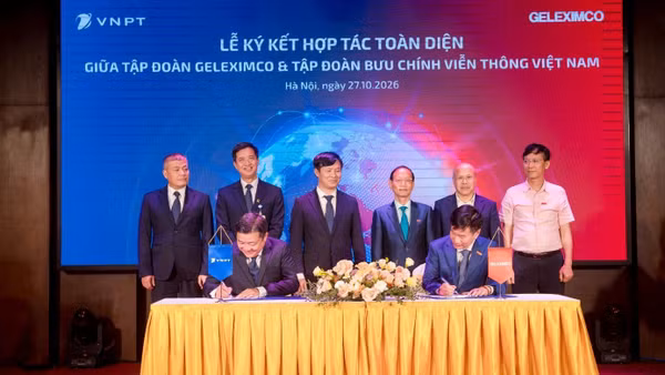Đại diện VNPT và Geleximco ký kết thỏa thuận hợp tác (Ảnh: VNPT)