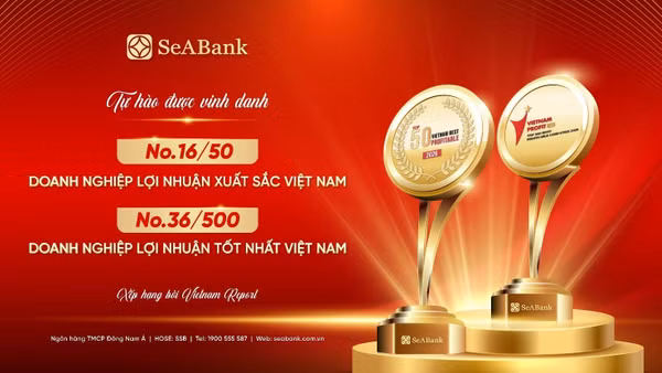 SeABank tiếp tục được vinh danh trong bảng xếp hạng Profit500. (Ảnh: SeABank)