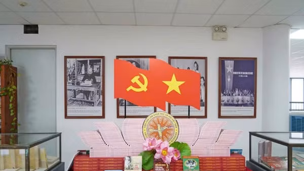 Một góc "Không gian văn hóa Hồ Chí Minh" tại Viện Hàn lâm Khoa học xã hội Việt Nam.