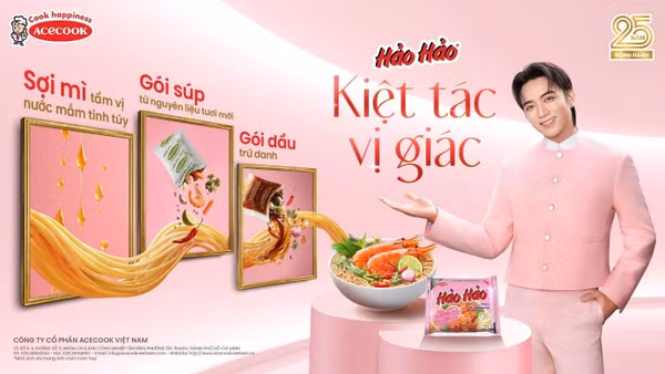 Các gói gia vị chính là bí quyết làm nên hương vị tôm chua cay đặc trưng của Hảo Hảo. (Ảnh: Acecook)