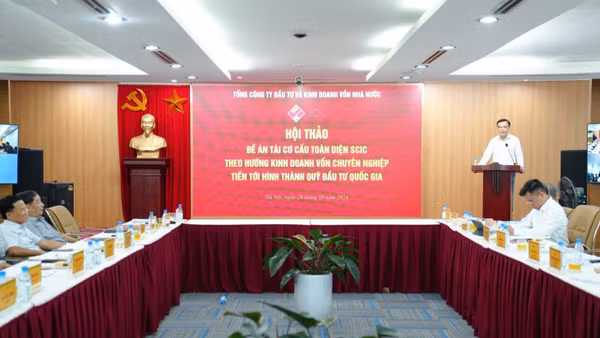 Đồng chí Nguyễn Chí Thành, Bí thư Đảng ủy, Chủ tịch Hội đồng thành viên SCIC phát biểu khai mạc Hội thảo. (Ảnh: Hương Giang)