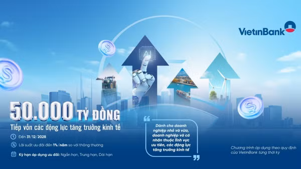 VietinBank dành 50.000 tỷ đồng tín dụng tiếp sức các động lực tăng trưởng kinh tế