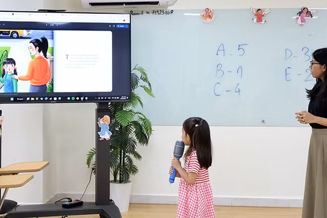 Một lớp học ngoại ngữ dành cho học sinh cấp tiểu học ở Thành phố Hồ Chí Minh. (Ảnh: nhân vật cung cấp)