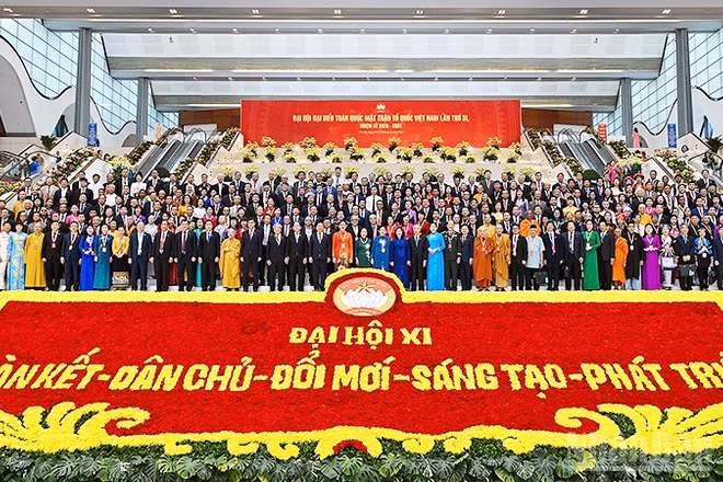 Các đại biểu dự Đại hội đại biểu toàn quốc Mặt trận Tổ quốc Việt Nam lần thứ XI.