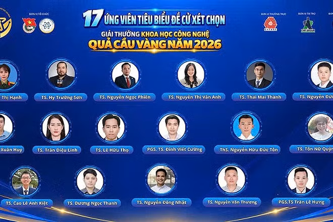 17 ứng viên của Giải thưởng "Quả cầu vàng" năm 2026. (Ảnh: Trung ương Đoàn cung cấp)
