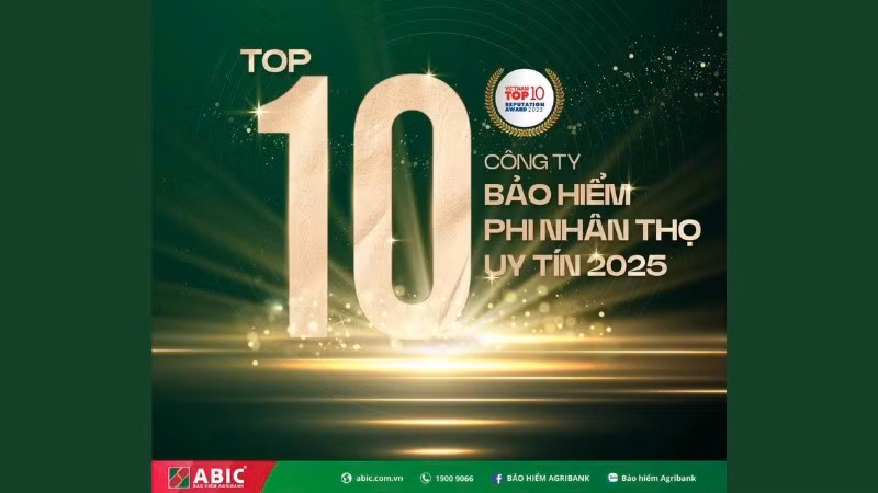 Bảo hiểm Agribank góp mặt trong Top 10 doanh nghiệp bảo hiểm phi nhân thọ uy tín nhất Việt Nam 2025