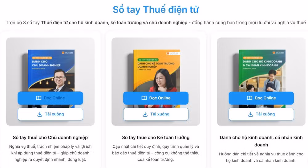 Cục Thuế đã nghiên cứu ban hành bộ 3 cuốn Sổ tay điện tử 