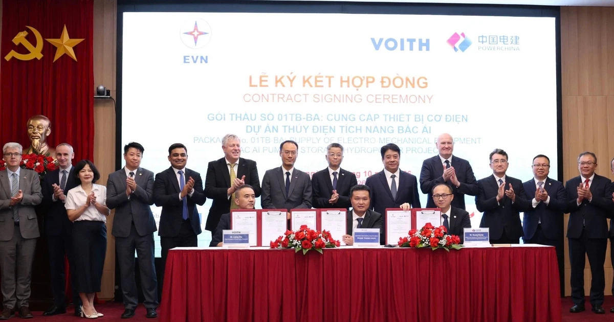 Ký kết gói thầu cung cấp thiết bị cơ điện dự án Thủy điện tích năng Bác Ái