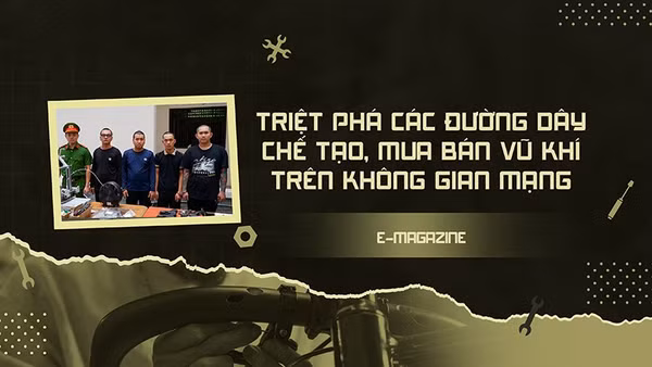 Các đối tượng cùng tang vật thu giữ trong chuyên án do Công an Thành phố Hồ Chí Minh triệt phá. (Nguồn: Công an Thành phố Hồ Chí Minh)