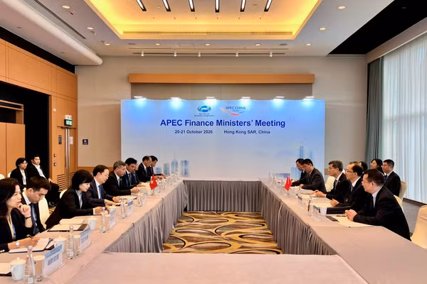 Quang cảnh buổi làm việc giữa đoàn công tác Bộ Tài chính Việt Nam và Bộ Tài chính Trung Quốc. (Ảnh: Bộ Tài chính)