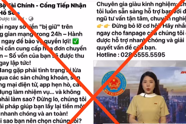 Hình ảnh mạng xã hội giả mạo trang Fanpage Bộ Tài chính.