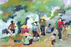 Chợ quê - Bột mầu của TRẦN ĐỨC BẢO