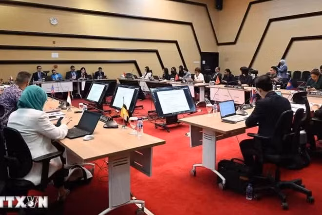 Quang cảnh Cuộc họp Ủy ban Hợp tác chung ASEAN-Mỹ lần thứ 17. (Ảnh: TTXVN phát) 