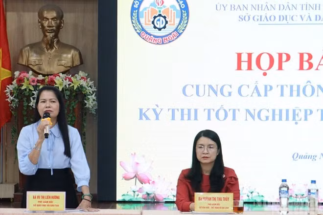 Phó Giám đốc Sở Giáo dục và Đào tạo tỉnh Quảng Ngãi Vũ Thị Liên Hương thông tin về công tác chuẩn bị cho kỳ thi tốt nghiệp trung học phổ thông năm 2026.