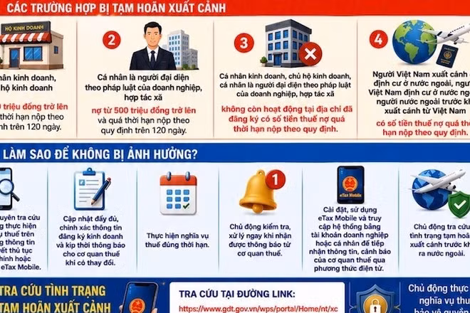 Các trường hợp bị tạm hoãn xuất cảnh do nợ thuế. (Ảnh minh họa)