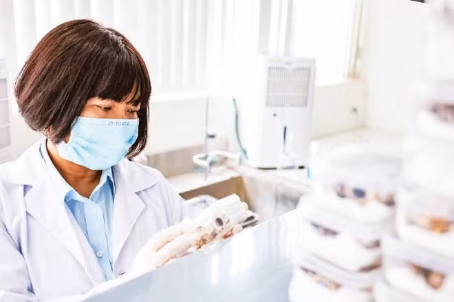 Nghiên cứu giải trình tự gien thế hệ mới tại Trung tâm Giám định ADN. (Ảnh: MINH ĐỨC)