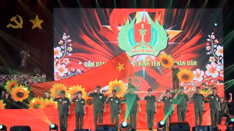 Tiết mục trong hội thi. (Ảnh: Lê Đình Thìn) 
