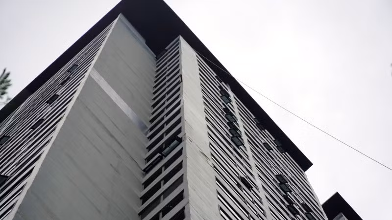 Chung cư PVC-IC Diamond, mặt có tường bị nứt ở tầng 16. 