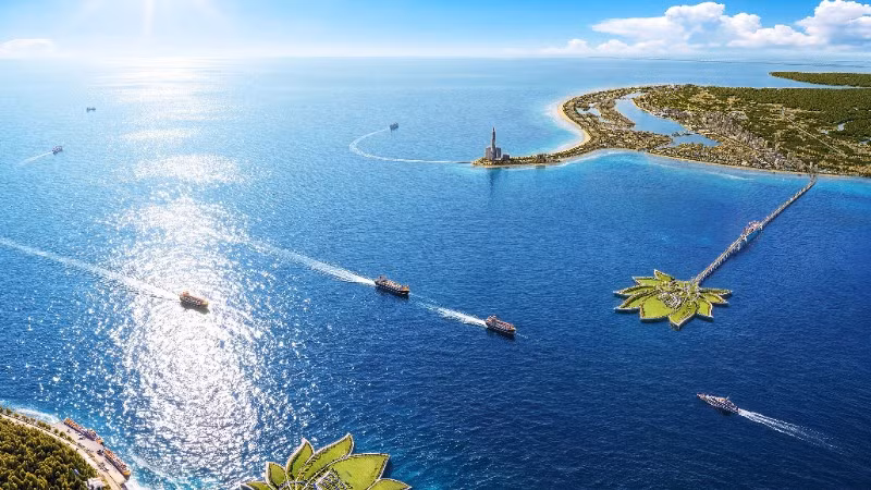 Phối cảnh tổng thể đường vượt biển Cần Giờ-Vũng Tàu. 