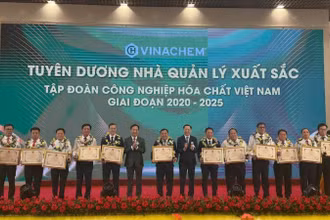 Những nhà lãnh đạo các công ty thành viên Tập đoàn Hóa chất Việt Nam được vinh danh tại Đại hội