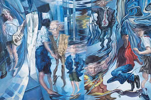 Tác phẩm "Phản chiếu" (120x205cm) của Nguyễn Hoàng Nam, đoạt giải nhất chuyên ngành Sơn dầu.