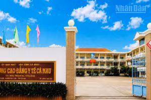 Tỉnh Cà Mau vừa chính thức sáp nhập 2 Trường cao đẳng Y tế Cà Mau và Bạc Liêu thành Trường cao đẳng Y tế Cà Mau. (Ảnh: TRỌNG DUY)