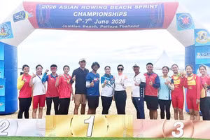 Đội tuyển rowing biển Việt Nam giành hai Huy chương vàng tại Giải vô địch châu Á 2026.