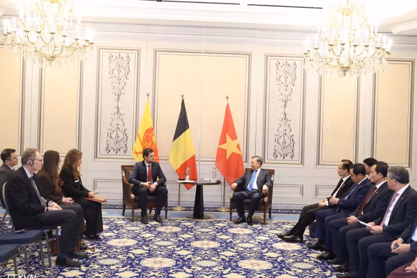Tổng Bí thư, Chủ tịch nước Tô Lâm tiếp Bộ trưởng, Thủ hiến vùng Wallonie, ông Adrien Dolimont. (Ảnh: Thống Nhất/TTXVN)