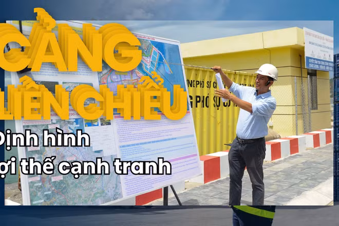 Đại diện dự án cảng Liên Chiểu giới thiệu khái quát dự án đến các nhà đầu tư. (Ảnh: Công Vinh)