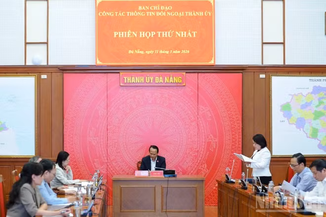Quang cảnh phiên họp lần thứ nhất Ban Chỉ đạo Công tác thông tin đối ngoại Thành ủy Đà Nẵng.