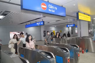 Không gian ngầm dưới nhà ga Bến Thành.