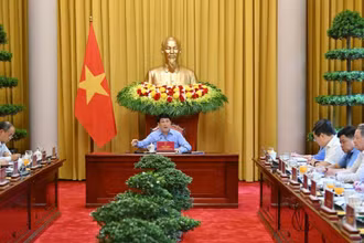 Chủ tịch nước Lương Cường làm việc với Văn phòng Chủ tịch nước.