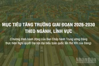 [Infographic] Mục tiêu tăng trưởng giai đoạn 2026-2030 theo ngành, lĩnh vực