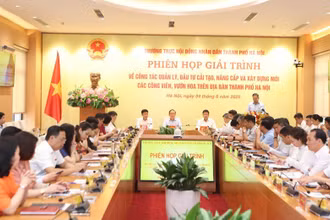 Quang cảnh phiên họp giải trình do Thường trực Hội đồng nhân dân thành phố Hà Nội tổ chức.
