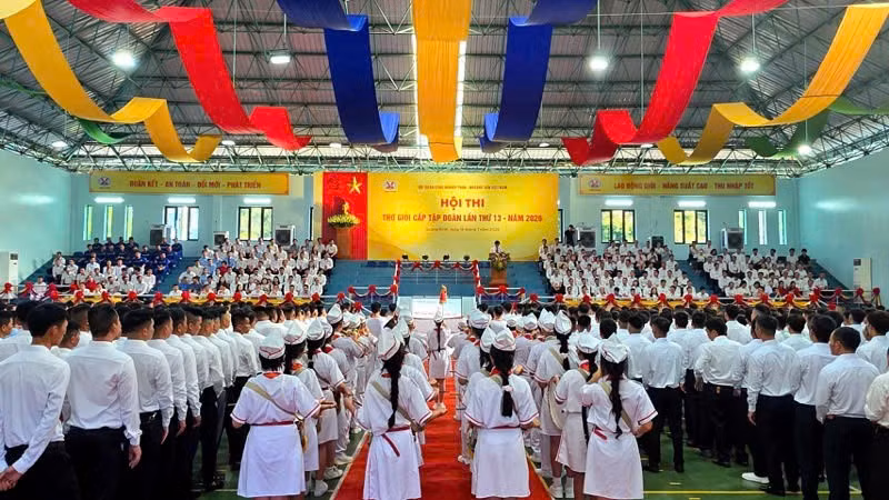 Quang cảnh khai mạc Hội thi thợ giỏi cấp Tập đoàn lần thứ 13 - năm 2026.