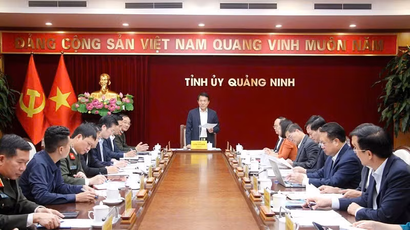 Đại tướng Lương Tam Quang, Ủy viên Bộ Chính trị, Bộ trưởng Công an phát biểu chỉ đạo tại buổi làm việc.
