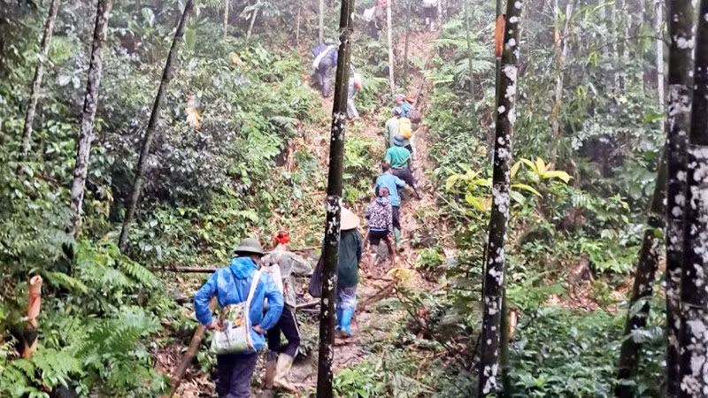 Xã Bắc Quang huy động khoảng 200 người tìm kiếm người đàn ông mất tích khi lên rừng tìm dược liệu.