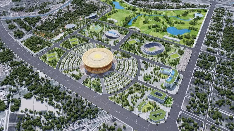 Phối cảnh một phân khu thuộc Khu đô thị thể thao Olympic nam Hà Nội.