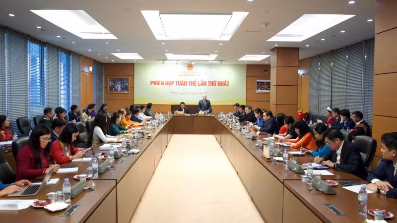 Quang cảnh Phiên họp toàn thể lần thứ nhất Hội đồng Dân tộc khóa XVI. (Ảnh: Quochoi.vn)