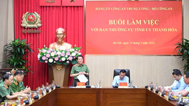Bộ trưởng Lương Tam Quang phát biểu tại buổi làm việc. (Ảnh: bocongan.gov)