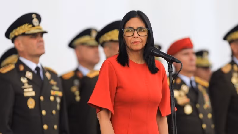 Tổng thống lâm thời Venezuela Delcy Rodriguez tại một sự kiện ở Caracas ngày 28/1/2026. (Ảnh: THX/TTXVN)