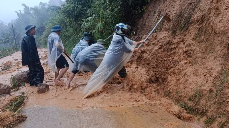 Mưa lớn gây nhiều thiệt hại tại tỉnh Lào Cai. (Ảnh: Công an xã địa phương cung cấp)