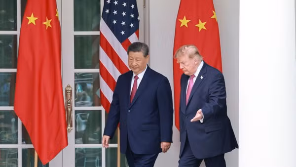 Tổng thống Mỹ Donald Trump đón Chủ tịch Trung Quốc Tập Cận Bình tại Nhà trắng ở Washington, D.C., ngày 24/9/2026. (Ảnh: THX)