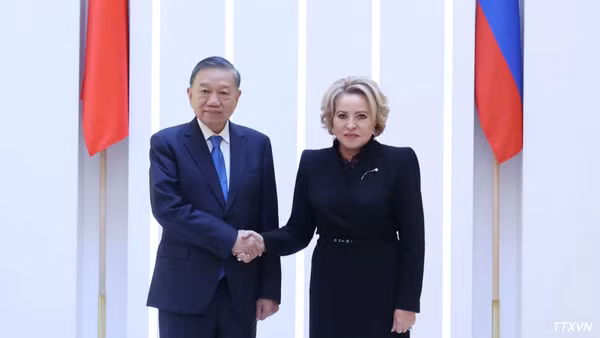Tổng Bí thư, Chủ tịch nước Tô Lâm hội kiến Chủ tịch Thượng viện Nga Valentina Matvienko.