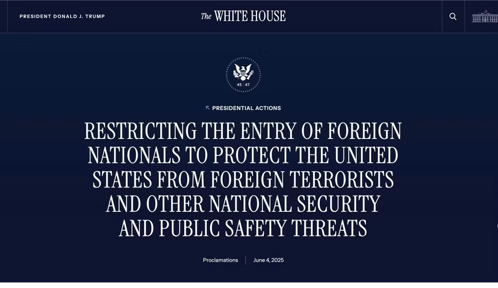 Lệnh cấm nhập cảnh của Tổng thống Donald Trump được đăng trên trang chính thức của Nhà Trắng.