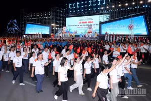 Các vận động viên tham dự Đại hội Thể dục thể thao tỉnh Khánh Hòa lần thứ I năm 2026. (Ảnh: VŨ TÂN)